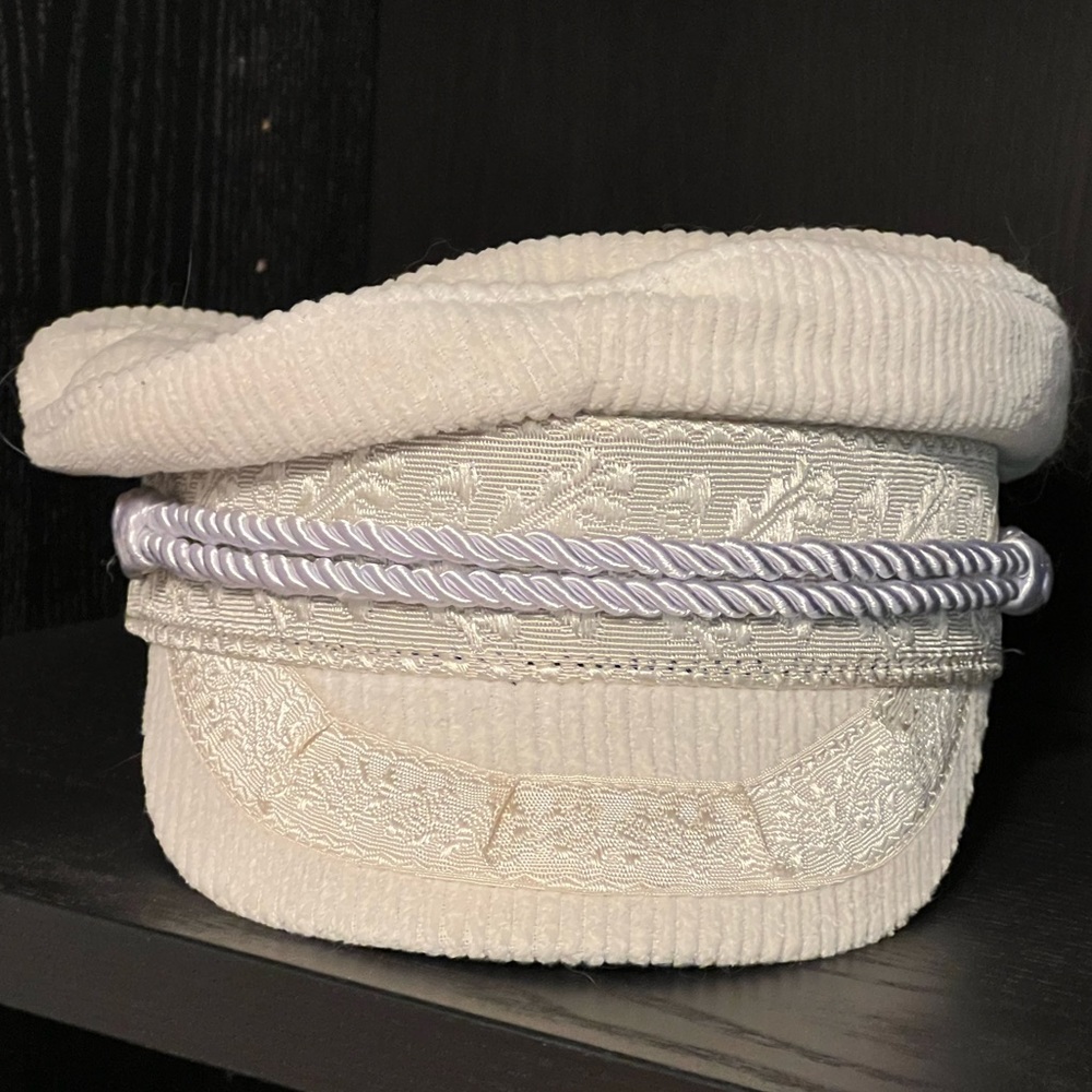 Braxton Small White Albany Cap Hat